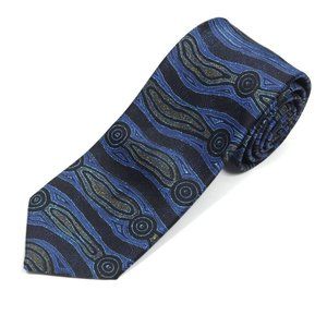 Yijan Austraia Water Dreaming Maureen Hudson Nampijinpa Blue Men's Neck Tie